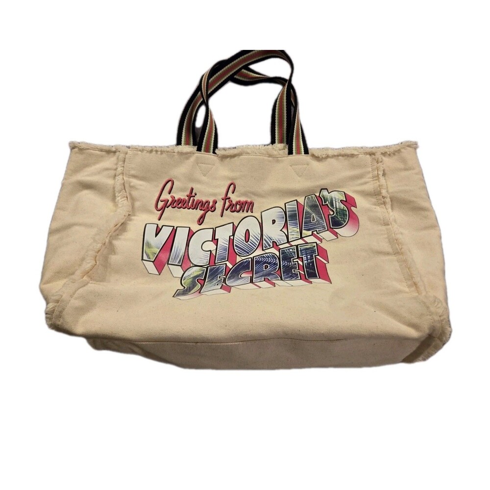 Victoria’s Secret Postcard Greetings Getaway Beach Large Tote Bag Inside Pocket